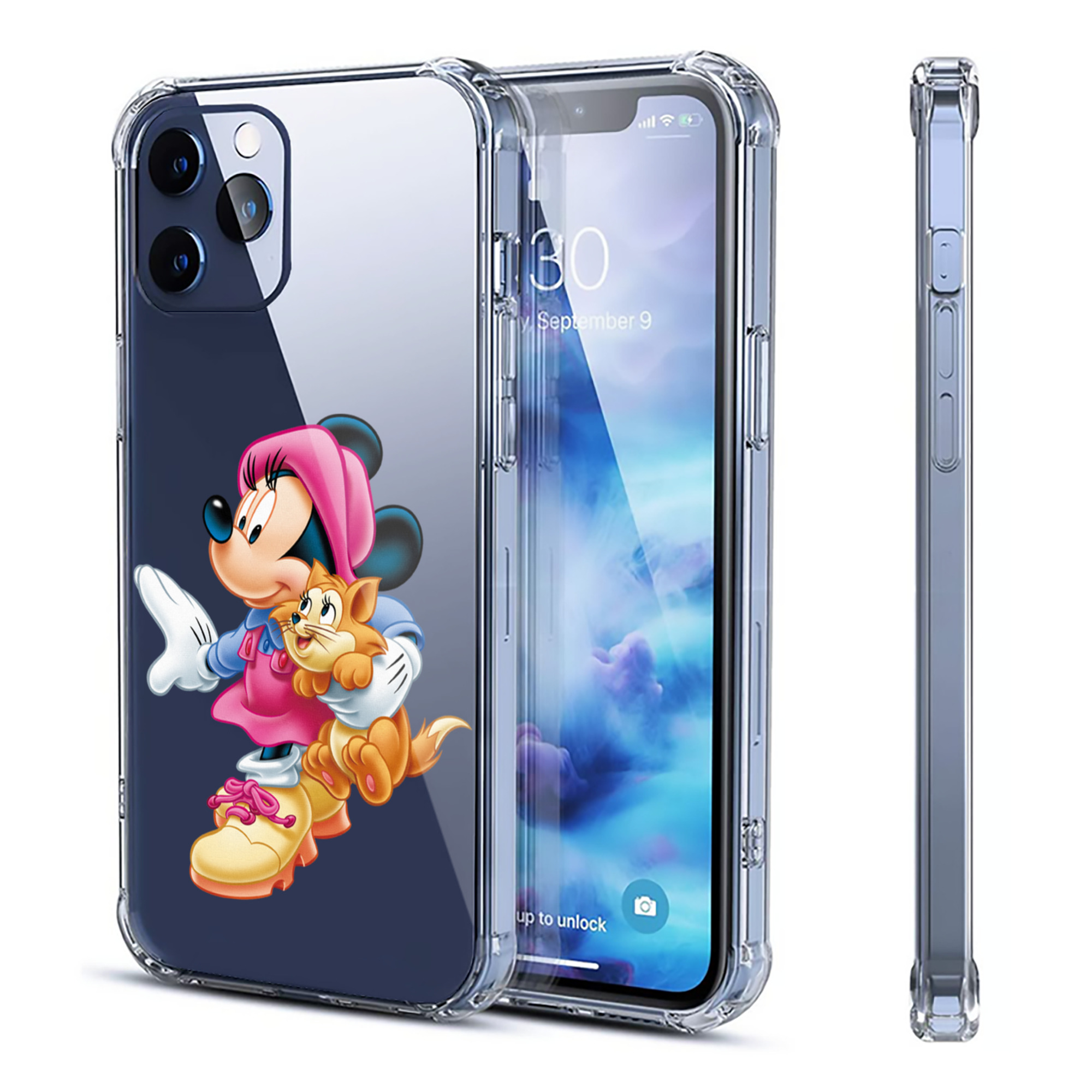 （画像用） ミッキーマウス Mickey Mouse 【iPhone 12シリーズ対応】透明スマホケース（クリアソフトケース）